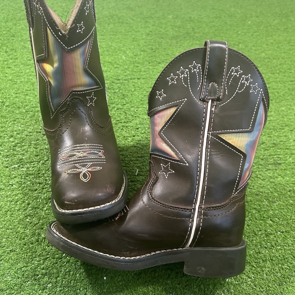 Toddler Western Boots Size 9 Girls Rainbow Shyanne Superstar Color Changing EUC